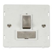 Click SIN751PWBS Brushed Steel Definity Ingot 13A 2 Pole Switched Fused Spur Unit Insert - White Insert