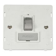Click SIN751PWCH Polished Chrome Definity Ingot 13A 2 Pole Switched Fused Spur Unit Insert - White Insert