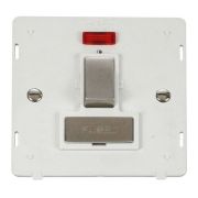 Click SIN752PWSS Stainless Steel Definity Ingot 13A 2 Pole Neon Switched Fused Spur Unit Insert - White Insert