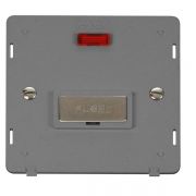 Click SIN753GYSS Stainless Steel Definity Ingot 13A Neon Fused Spur Unit Insert  - Grey Insert