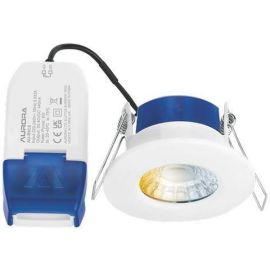 Aurora AU-R6CS R6CS White IP65 6W 3000K-4000K-5700K Colour Switchable Fire Rated Fixed TRIAC Dimmable LED Downlight image