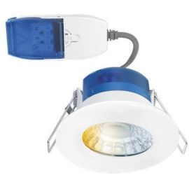 Aurora AU-R6CWSFF R6CS White IP65 4-6W 3000K-4000K-5700K Wattage and Colour Switchable TRIAC Dimmable LED Downlight with Fastrfix image