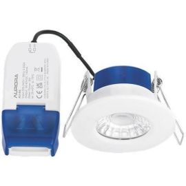 Aurora AU-R6/30 R6 White IP65 6W 3000K Fire Rated Fixed TRIAC Dimmable LED Downlight