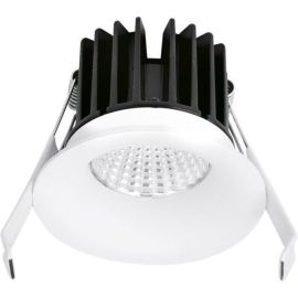 Aurora EN-DLB071D/30 CurveE White IP44 7W 3000K 10mm Fixed TRIAC Dimmable Baffled LED Downlight image