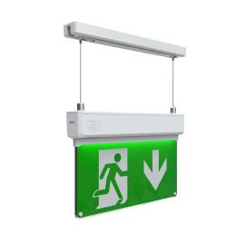 Ansell AKESLED/3M Kestrel White 2W LED 6500K 276mm Self-Test Emergency Maintained or Non-Maintained Suspended Exit Sign