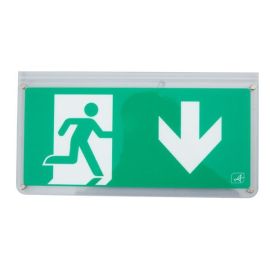 Ansell AKESLED/L/AD Kestrel Green Exit Sign Double Sided Legend - Arrow Down image