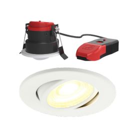 Ansell APRIPG/1/WH Prism ProWhite 5W-7W LED 690lm 2700/3000/4000/6000K 86mm CCT Fire Rated Gimbal Downlight