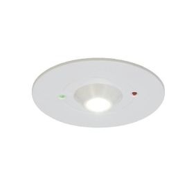 Ansell ARALED/OA/3NM/ST Raven White 3W LED 130lm 6500K IP65 110mm Self-Test Emergency Open Area Non-Maintained Downlight image