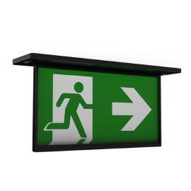 Ansell ARAZLED/LI/3M/DA/B Razzo Black 3W LED 6000K Self-Test DALI Emergency Maintained or Non-Maintained Recessed Exit Sign