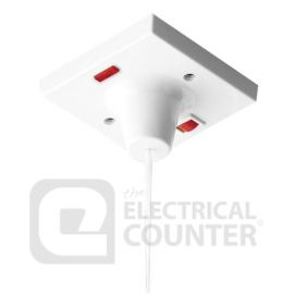 BG Electrical 803 White 45A Double Pole Ceiling Switch with Neon image