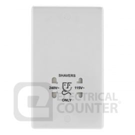 BG Electrical 820 Moulded White Round Edge 115-230V Dual Voltage Shaver Socket