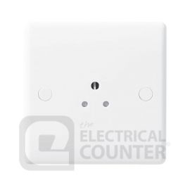 BG Electrical 828 Moulded White Round Edge 1 Gang 2A Unswitched Round Pin Socket