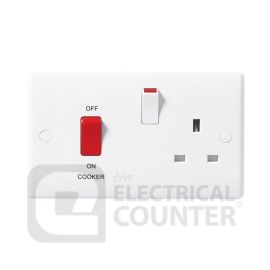 BG Electrical 871 Moulded White Round Edge 45A Switch 13A Switched Socket Cooker Control Unit image