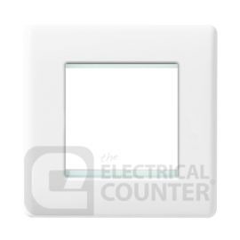 BG 8EMS2 White Rounded Edge 2 Module Square Euro Module Front Plate image