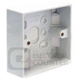 BG Electrical 901 Moulded White Square Edge 1 Gang 32mm Surface Pattress