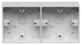 BG Electrical 909 Moulded White Square Edge 2x 1 Gang 37mm Dual Surface Pattress