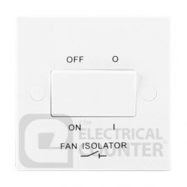 BG Electrical 915 Moulded White Square Edge 1 Gang 10AX 3 Pole Fan Isolator Switch