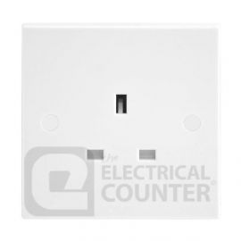 BG Electrical 923 Moulded White Square Edge 1 Gang 13A Unswitched Socket