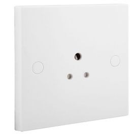 BG Electrical 928 Moulded White Square Edge 1 Gang 2A Unswitched Round Pin Socket image