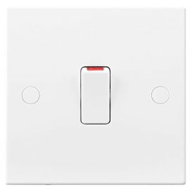 BG Electrical 930 Moulded White Square Edge 1 Gang 20A 2 Pole Switch image