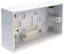 BG Electrical 978 Moulded White Square Edge 2 Gang 45mm Surface Box