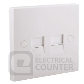 BG Electrical 9BTMI/2 Moulded White Square Edge 2 Gang IDC Terminal Master Telephone Socket image
