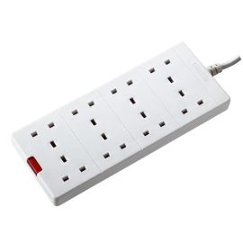 Masterplug BEN210 White 8 Socket 2m Power Indicator Extension Lead image