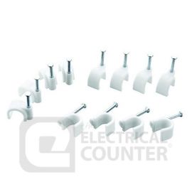 BG CCR10/1000 1000 Pack 10mm White Round Cable Clips (1000 Pack, 0.02 each) image