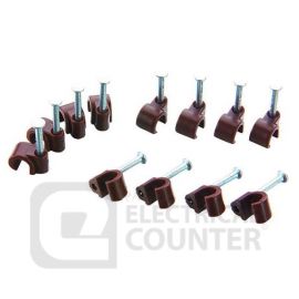 BG CCR7BR/1000 1000 Pack 7mm Brown Round Cable Clips  (1000 Pack, 0.02 each) image