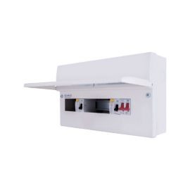 BG Fortress CFUD6610A 10 Way 2x63A 30mA Type A RCD 100A Main Switch Metal Unpopulated Dual RCD Consumer Unit image