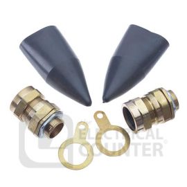 CW Range Outdoor LSF 32mm Brass Armoured Cable Gland Kit (2 Pack, 8.99 each) image