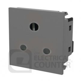BG EM5ASG Grey 5A 2 Module Euro Module Unswitched Round Pin Socket