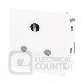 BG EM5ASW White 5A 2 Module Euro Module Unswitched Round Pin Socket