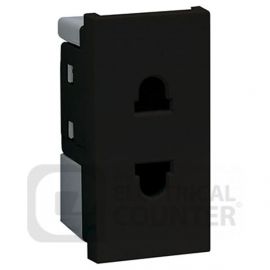 BG EMEUSB Black 2 Gang 16A Euro Module Unswitched 2 Pin Socket image