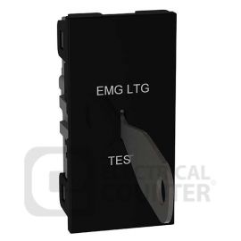 BG EMSW12ELB Black 20AX 2 Way EMG LTG TEST 1 Module Euro Module Key Switch image