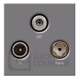 BG EMTVFMSATG Grey 2 Module 1x IEC TV 1x IEC Female Radio 1x Satellite Euro Module Screened Outlet image