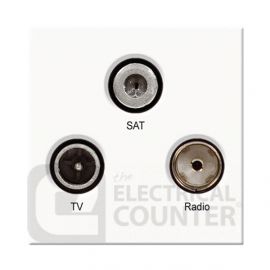 BG EMTVFMSATW White 2 Module 1x IEC TV 1x IEC Female Radio 1x Satellite Euro Module Screened Outlet