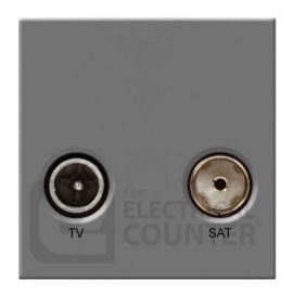 BG EMTVSATG Grey 2 Module 1x IEC TV 1x Satellite Euro Module Screened Outlet