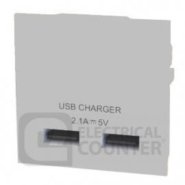 BG EMUSB3G Grey 2x 3.1A USB-A 2 Module Euro Module USB Charger image