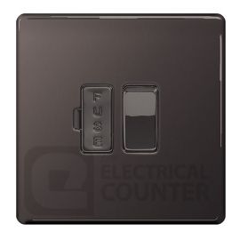 BG Electrical FBN50 Nexus Flatplate Screwless 5 Pack Black Nickel 13A 2 Pole Switched Fused Spur Unit (5 Pack, 6.73 each) image