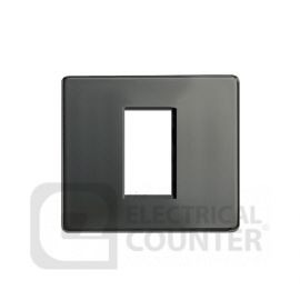 BG FBNEMS1 Screwless Flatplate Black Nickel 1 Module Square Euro Module Front Plate