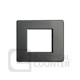 BG FBNEMS2 Screwless Flatplate Black Nickel 2 Module Square Euro Module Front Plate image