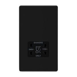 BG FFB20B Nexus Flatplate Screwless Matt Black 110-240V Dual Voltage Shaver Socket