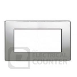 BG FPCEMR4 Nexus Flatplate Screwless Polished Chrome 4 Module Rectangular Euro Module Front Plate image