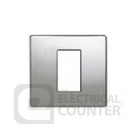 BG FPCEMS1 Nexus Flatplate Screwless Polished Chrome 1 Module Square Euro Module Front Plate image