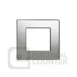 BG FPCEMS2 Nexus Flatplate Screwless Polished Chrome 2 Module Square Euro Module Front Plate