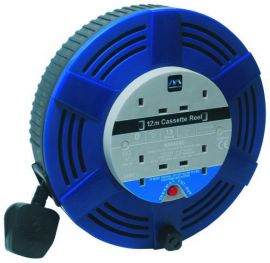 Masterplug LCT1213/4BL 4 Gang 13A Large Cassette Reel 12 Metres