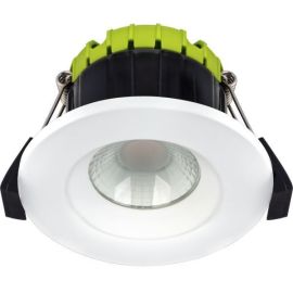 Luceco EFCB40W27 FType Compact Matt White IP65 4W 400lm 2700K 90mm Dimmable LED Fire-Rated Regressed Downlight