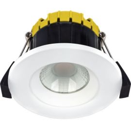 Luceco EFCB60WD2W FType Compact Matt White IP65 6W 480lm 2200K-2700K 90mm LED Fire-Rated Regressed Downlight