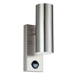 Luceco LEXDSS5UD30P Stainless Steel IP54 8W 3000K LED PIR Up-Down Fixed Wall Light image